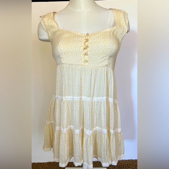 Free people tunic yellow and white Size 4 - Picture 6 of 9